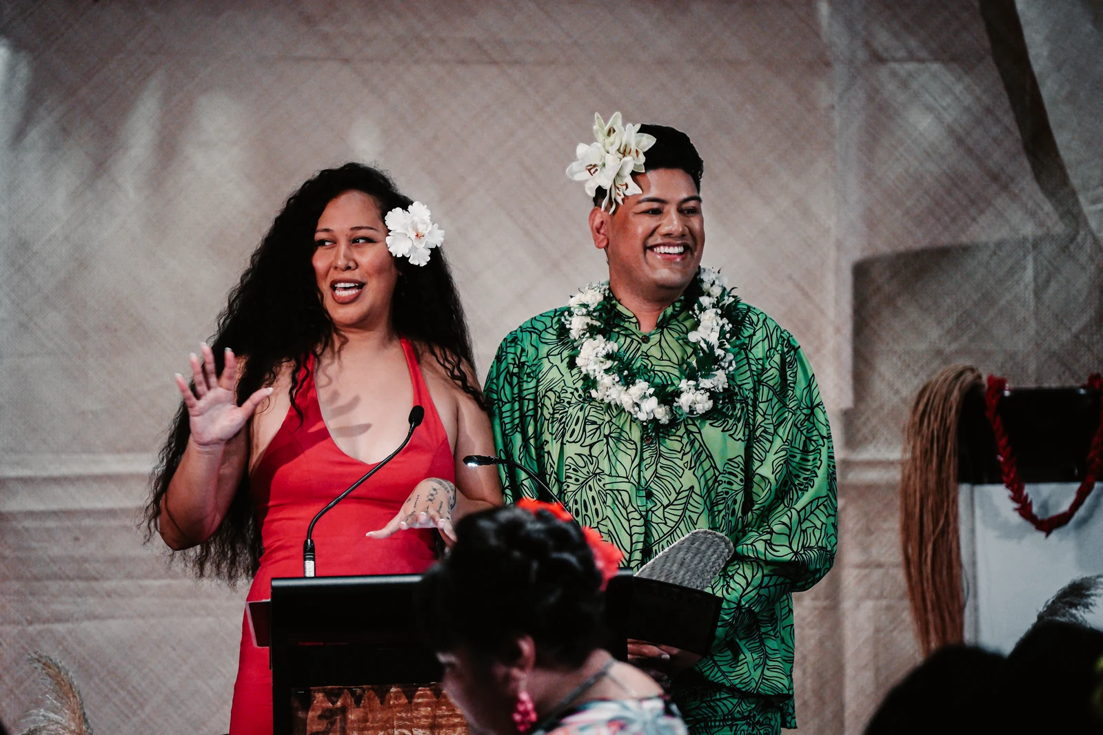 Presenters speaking at Miss Samoa Queensland