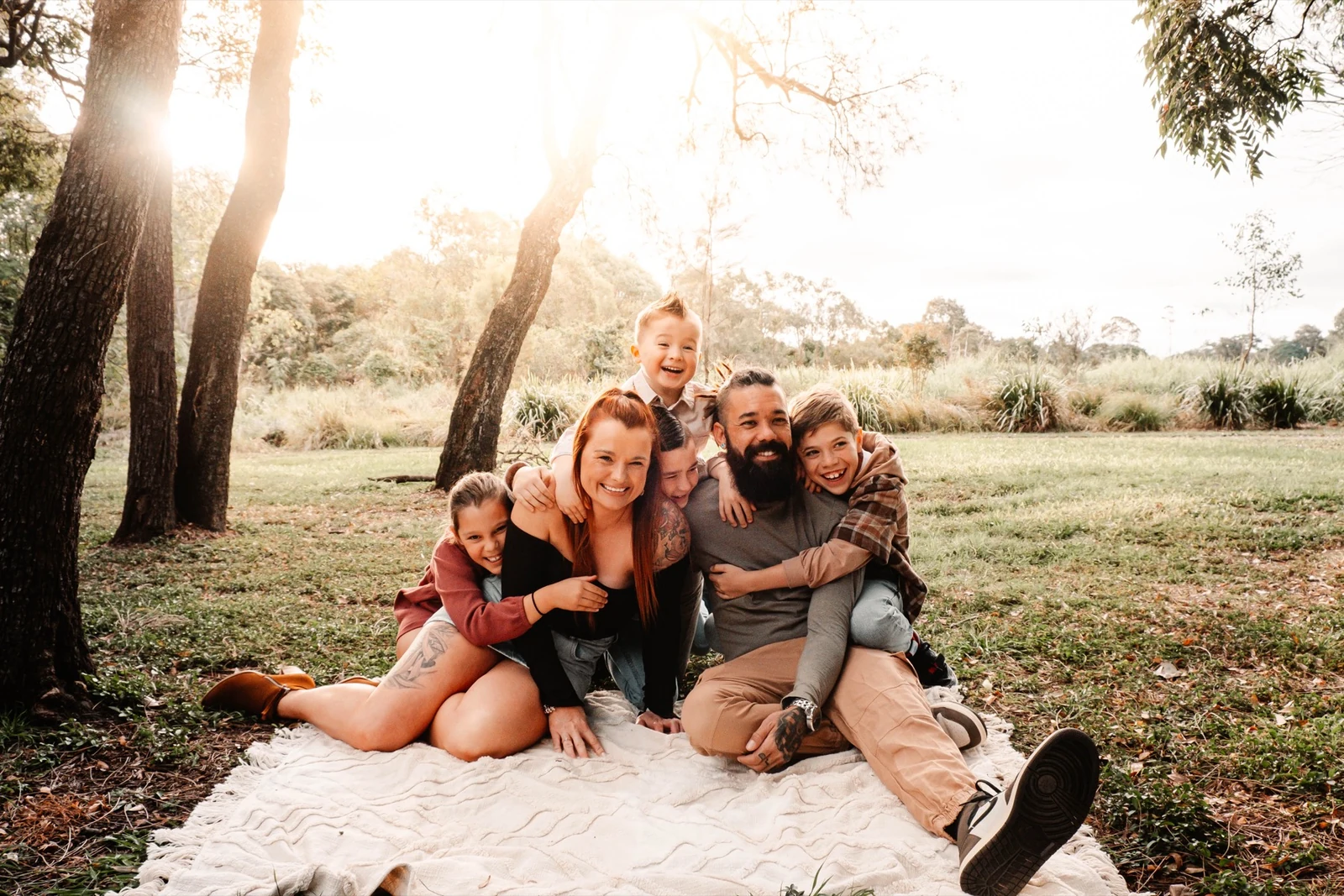 A family sharing a joyful moment